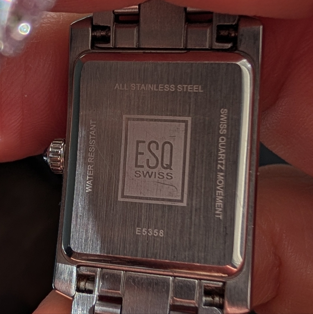 Esq Movado Swiss Silver Rectangular Watch - image 2